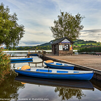 Buy canvas prints of Boats moored in Llangorse Lake Brecon Beacons by Gordon Maclaren