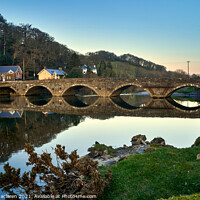 Buy canvas prints of Sunset reflection, Dyfi Bridge, Machynlleth, Wales by Gordon Maclaren