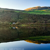 Buy canvas prints of Cadair Idris at sunset reflected in Tal-y-llyn Lake by Gordon Maclaren