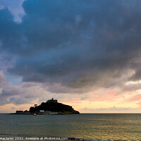 Buy canvas prints of Sunset over St Michaels Mount, Marazion, Cornwall by Gordon Maclaren