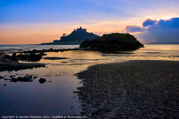 St Michaels Mount in the Blue Hour Picture Board by Gordon Maclaren