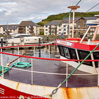 Buy canvas prints of A fishing trawler docked in Aberystwyth Marina by Gordon Maclaren