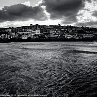 Buy canvas prints of Sunset over St Ives, Cornwall Monochrome by Gordon Maclaren