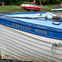 Buy canvas prints of Harvest Moon, Porlock Weir, Somerset, England by Gordon Maclaren