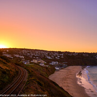 Buy canvas prints of Sunrise over Carbis Bay, St. Ives, Cornwall by Gordon Maclaren