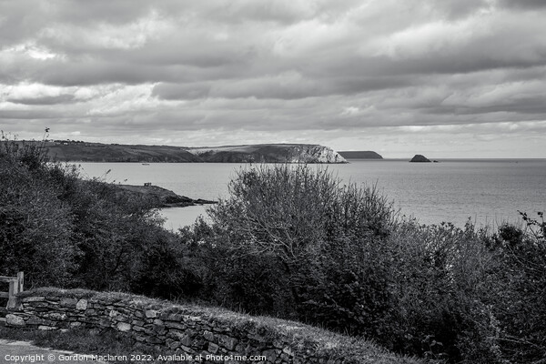The Roseland Peninsula, Cornwall, Monochrome Picture Board by Gordon Maclaren