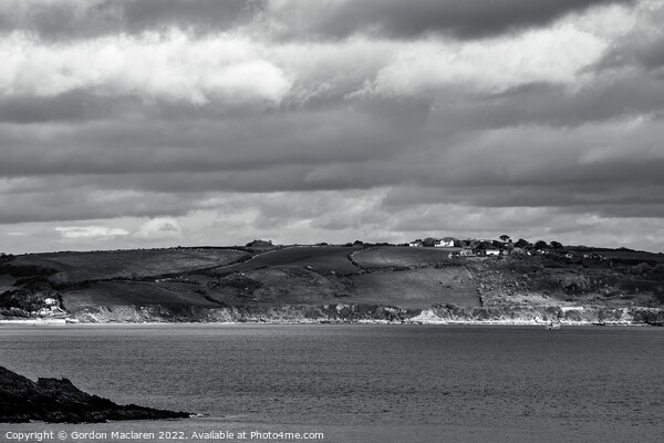 The Roseland Peninsula, Cornwall, Monochrome Picture Board by Gordon Maclaren