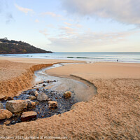 Buy canvas prints of Carbis bay beach in st ives bay cornwall england by Gordon Maclaren