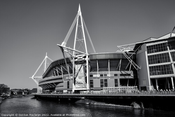Principality Stadium, Cardiff, in Black + White Picture Board by Gordon Maclaren