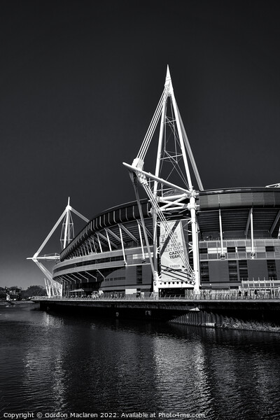 Match Day, Principality Stadium, Cardiff, in Black + White Picture Board by Gordon Maclaren