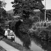 Buy canvas prints of The Brecon and Monmouthshire Canal, Llangynidr, Monochrome by Gordon Maclaren