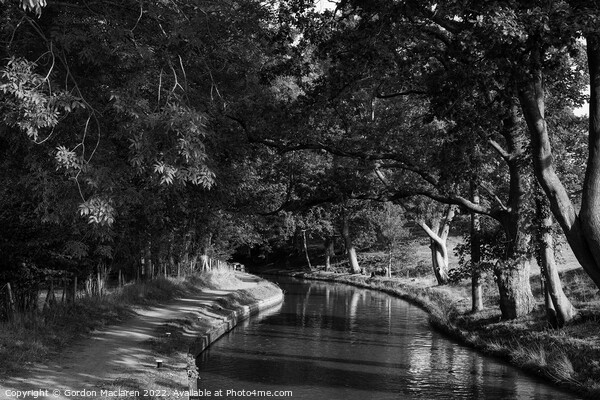The Brecon and Monmouthshire Canal, Monochrome Picture Board by Gordon Maclaren