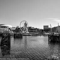Buy canvas prints of Cardiff Bay, South Wales in Black and White by Gordon Maclaren