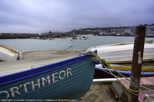 Boats on the Harbour, St Ives, Cornwall Picture Board by Gordon Maclaren
