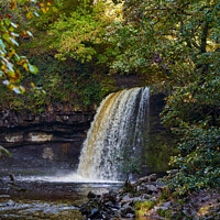 Buy canvas prints of Autumn at Sgwd Gwladys waterfall, Pontneddfechan by Gordon Maclaren