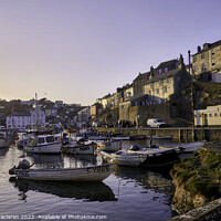 Buy canvas prints of Boats moored in Mevagissey Harbour, Cornwall by Gordon Maclaren