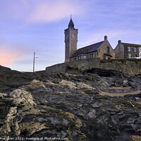 Buy canvas prints of Beautiful Sunrise over Porthleven Clock Tower by Gordon Maclaren