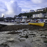 Buy canvas prints of Cornish Gig Boat, Porthleven Harbour Cornwall by Gordon Maclaren