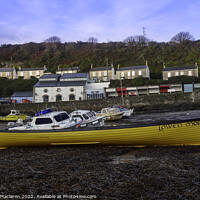 Buy canvas prints of Cornish Gig Boat, Porthleven Harbour by Gordon Maclaren