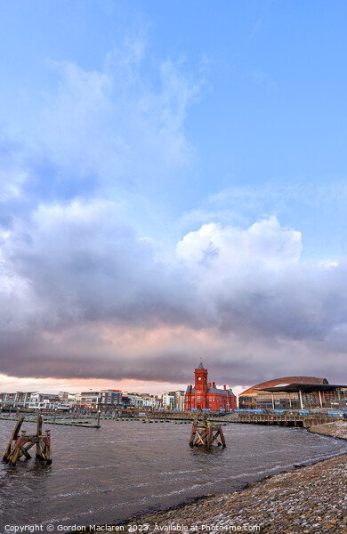 Winter Sunset over Cardiff Bay Picture Board by Gordon Maclaren
