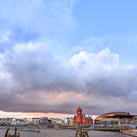 Buy canvas prints of Winter Sunset over Cardiff Bay by Gordon Maclaren