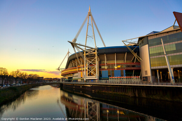 Principality Stadium Cardiff Sunset  Picture Board by Gordon Maclaren