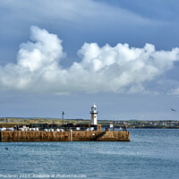 Buy canvas prints of Smeaton's Pier Lighthouse, St. Ives, Cornwall by Gordon Maclaren