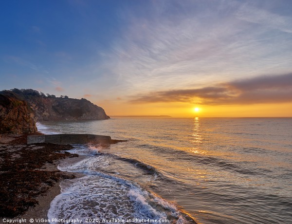 Cornish Sunrise Picture Board by Gordon Maclaren