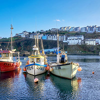 Buy canvas prints of Fishing Boats in Mevagissey Harbour by Gordon Maclaren