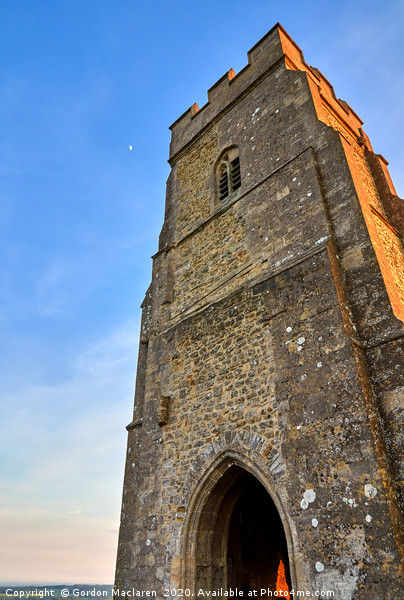The moon over Glastonbury Tor Picture Board by Gordon Maclaren