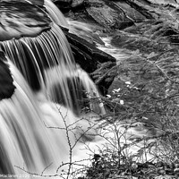 Buy canvas prints of Black and White Brecon Beacons Waterfall by Gordon Maclaren