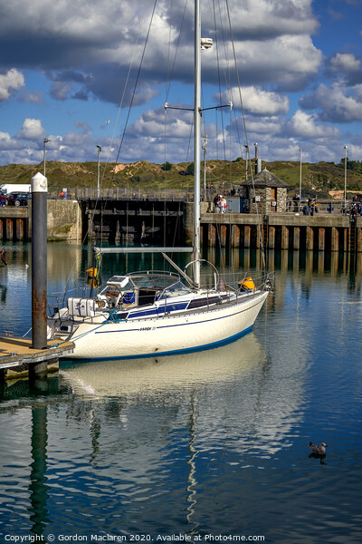 Yacht in Padstow Harbour Picture Board by Gordon Maclaren