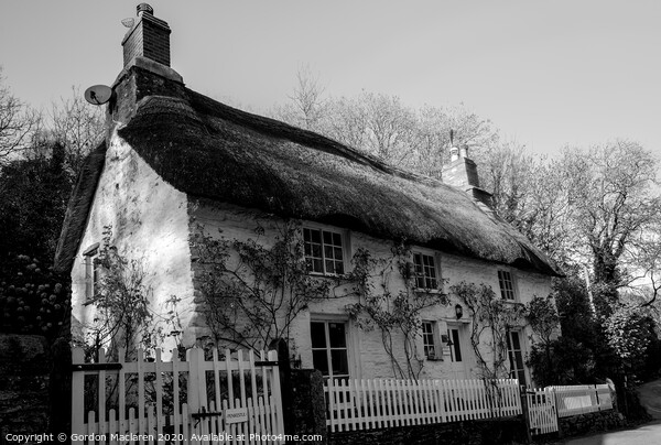 Cornish Cottage Helford Picture Board by Gordon Maclaren