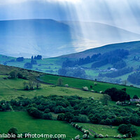 Buy canvas prints of Gods Rays over the Brecon Beacons Panorama by Gordon Maclaren