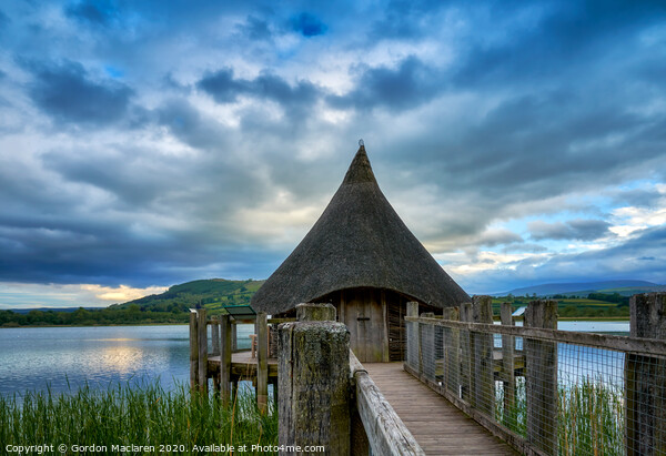 The Crannog Llangorse Lake Brecon Beacons Picture Board by Gordon Maclaren