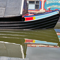 Buy canvas prints of Canal Barges and Reflections by Gordon Maclaren