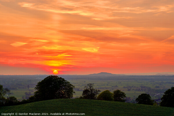 Sunset over Glastonbury from Glastonbury Tor Picture Board by Gordon Maclaren