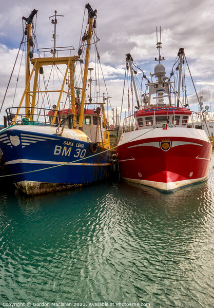 Fishing Boats, Padstow Harbour, Cornwall Picture Board by Gordon Maclaren