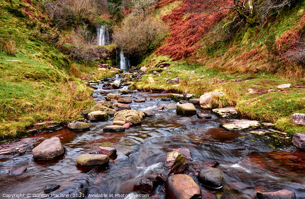 Waterfall on the Taf Fechan , Brecon Beacons Picture Board by Gordon Maclaren