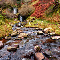 Buy canvas prints of Waterfall on the Taf Fechan , Brecon Beacons by Gordon Maclaren