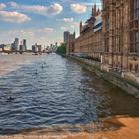 Buy canvas prints of The River Thames London flowing past the Palace of Westminster by Gordon Maclaren