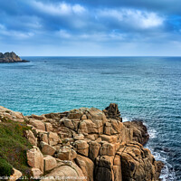 Buy canvas prints of Logan Rock, Treen Castle Cliffs, Cornwall  by Gordon Maclaren