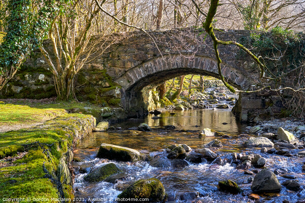 Old bridge over the Afon Deri, Cadair Idris, Snowd Picture Board by Gordon Maclaren