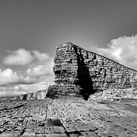 Buy canvas prints of Nash Point Headland in Black and White by Gordon Maclaren