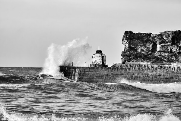 Rough seas at Portreath Cornwall Picture Board by Gordon Maclaren