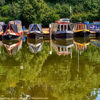 Buy canvas prints of Canal Boats on Worcester Canal  by Gordon Maclaren