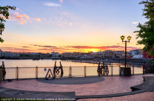 Sunset over Cardiff Bay Picture Board by Gordon Maclaren