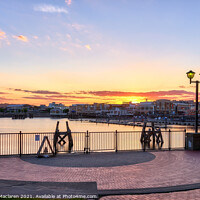 Buy canvas prints of Sunset over Cardiff Bay by Gordon Maclaren
