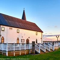Buy canvas prints of Sunset over the Norwegian Church Arts Centre Cardi by Gordon Maclaren