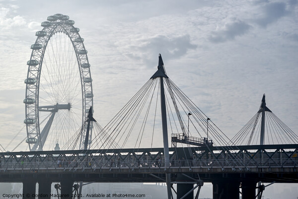 London Eye & The Golden Jubilee Bridge Picture Board by Gordon Maclaren